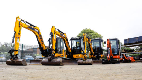 Diggers ranging from mini to 8 tonne