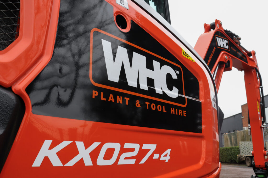 WHC Hire 3T Excavator Kubota U27-4 side panel